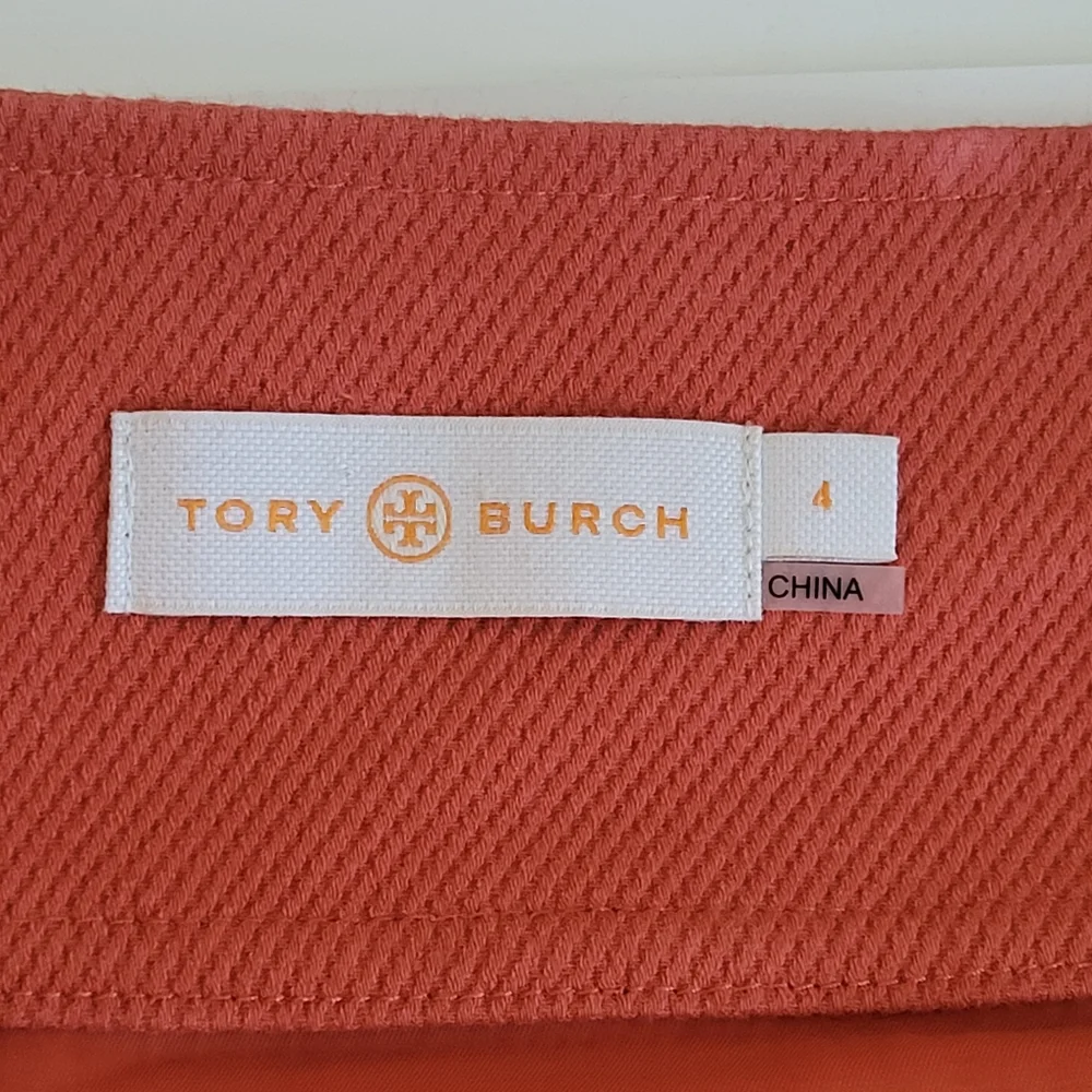 Tory Burch Thea Canyon Cotton Pleated A-line Midi Skirt 4